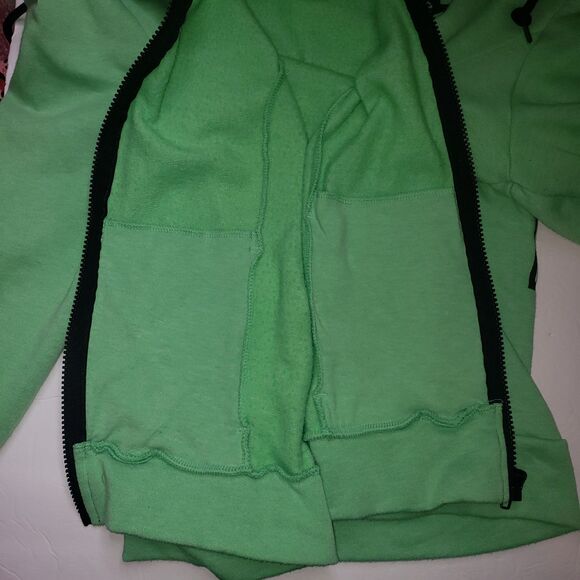 Victorias Secret PINK Bright Green Zip Front Hoodie Womens Size Large - Picture 6 of 9